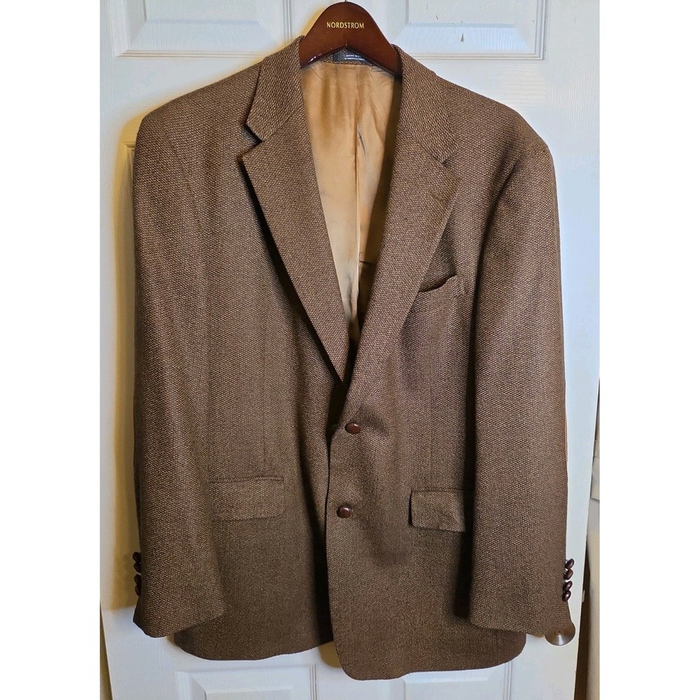 Austin Reed London Blazer 44R Brown Tweed Dillard's Made USA Vintage Sport Coat